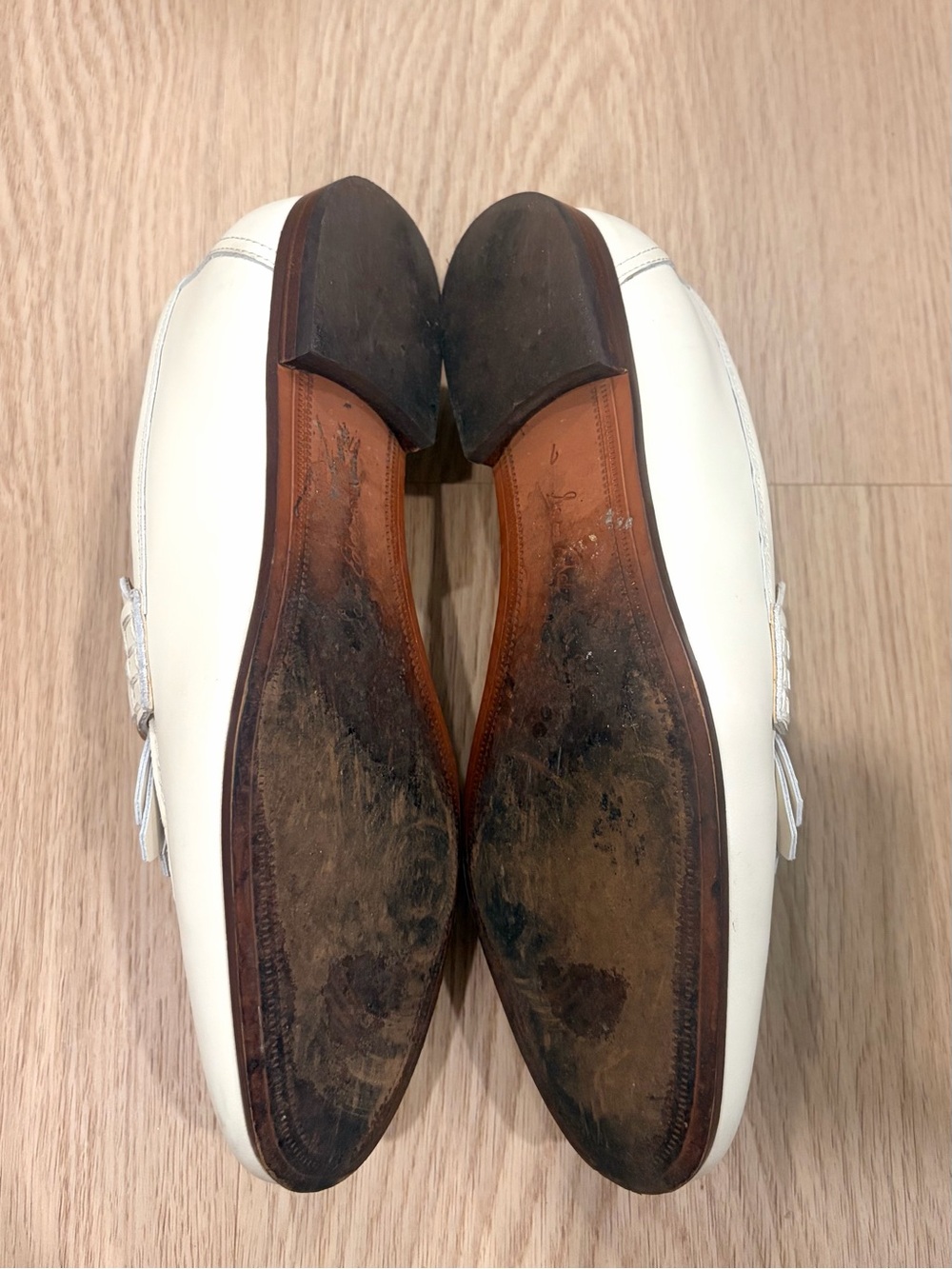 Sam Edelman Lacy Modern Ivory Bit Loafer Cream Leather Sz 7 Gold Accents - Picture 2 of 7
